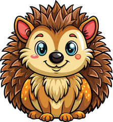 Obraz premium Cute Hedgehog vector cartoon illustration Illustrator Artwork