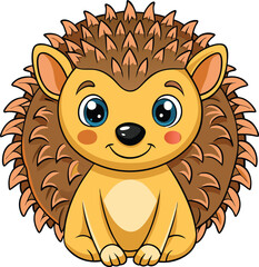 Cute Hedgehog vector cartoon illustration
 Illustrator Artwork