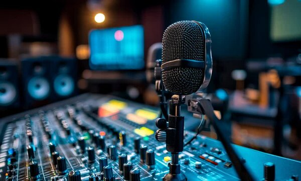 Microphone in Recording Studio