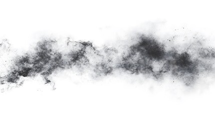Fototapeta premium Dust Cloud: A swirling dust cloud, with fine particles suspended mid-air, creating a subtle texture on a white background. 