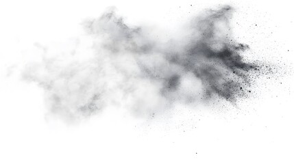 Dust Cloud: A swirling dust cloud, with fine particles suspended mid-air, creating a subtle texture on a white background.
