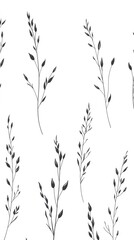 Plants, Leaves, Flowers, Black and White Shapes, Abstract Image, Texture, Pattern Background, Wallpaper, Smartphone Cover and Screen, Cell Phone, Computer, Laptop, 9:16 and 16:9 Format