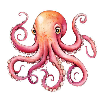 recommend clip art: Pink Octopus Watercolor Illustration 