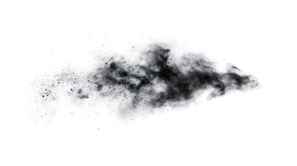 Fototapeta premium Dust Cloud: A swirling dust cloud, with fine particles suspended mid-air, creating a subtle texture on a white background. 