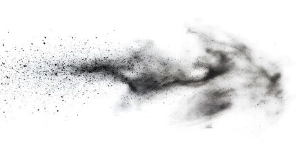 Dust Cloud: A swirling dust cloud, with fine particles suspended mid-air, creating a subtle texture on a white background.
