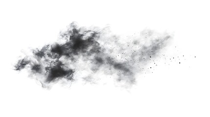 Obraz premium Dust Cloud: A swirling dust cloud, with fine particles suspended mid-air, creating a subtle texture on a white background. 