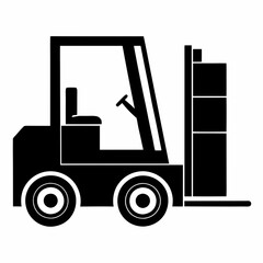 Forklift Black silhouette