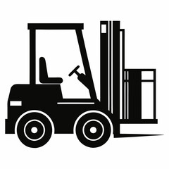 Forklift Black silhouette