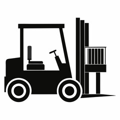 Forklift Black silhouette
