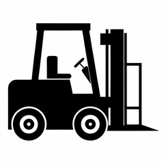 Forklift Black silhouette