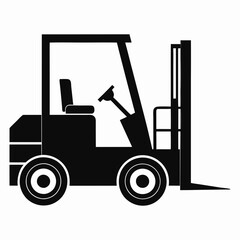 Forklift Black silhouette
