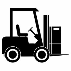 Forklift Black silhouette