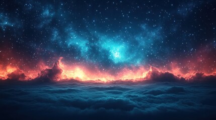 Fototapeta premium Night Sky Above the Clouds