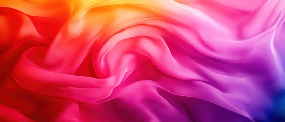 Obraz premium A beautiful abstract background featuring vibrant flowing fabric in hues of orange, pink, and purple, perfect for creative projects.