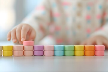 child playing with blocks