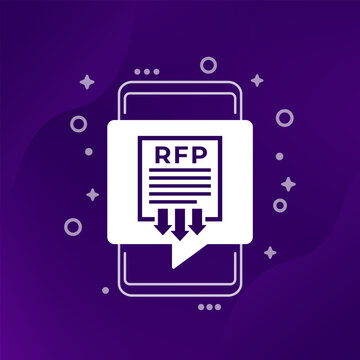 RFP, send request for proposal icon with a phone