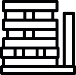 Obraz premium Simple black outline icon of a multi storey building with a chimney, representing a growing business