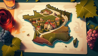 Cartographic Showcase of France s Iconic Landmarks Wine Regions and Economic Hubs