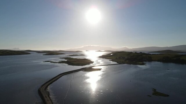 A spectacular sunset among the islands. Clew Bay, Westport, Mayo, Ireland