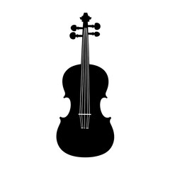 Fototapeta premium Silhouette of a violin, a stringed musical instrument.