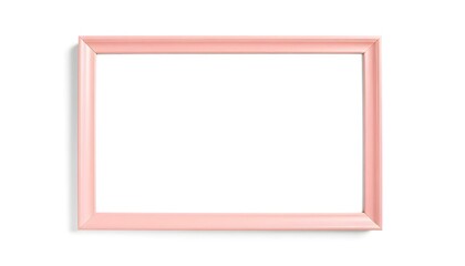 A modern pink picture frame isolated on a white background