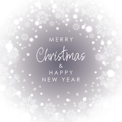 Merry Christmas and Happy New Year greeting card. Vector illustration.