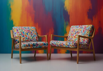 Nice chairs on a colorful background