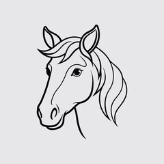 horse head illustration design 516