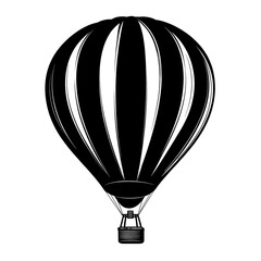 Obraz premium Black and white illustration of a hot air balloon.