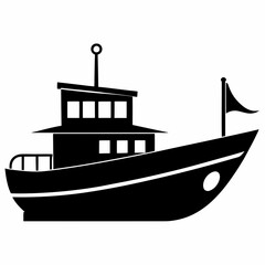 Fototapeta premium Boat Black silhouette