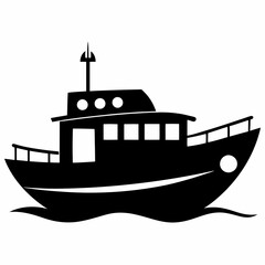 Obraz premium Boat Black silhouette