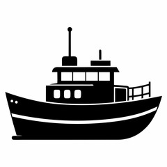 Fototapeta premium Boat Black silhouette