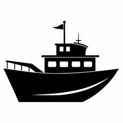 Obraz premium Boat Black silhouette