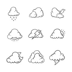 Weather doodle line icon. Hand drawn outline. Concept isolated illustration