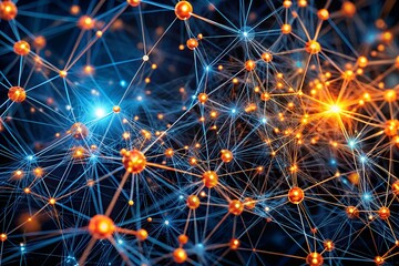 Cosmic Network: A vibrant tapestry of interconnected nodes, pulsating with energy and data, symbolizing the intricate web of knowledge, technology, and innovation