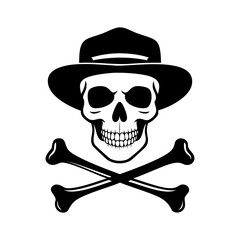 Vector illustration of skull and crossbones tattoo