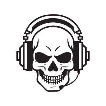 recommend clip art: Vintage style skull illustration