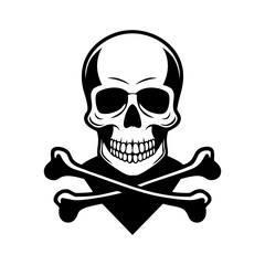 Skull and crossbones tattoo vector illustration