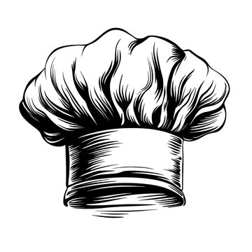 Hand drawn sketch of a classic chef's hat.