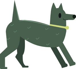 Vibrant Dog Artwork, Friendly Dog Illustration
