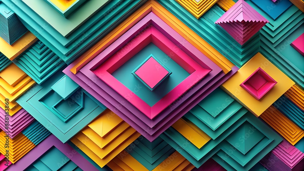Poster abstract geometric pattern: vibrant and dynamic, this mesmerizing abstract pattern features a captiv