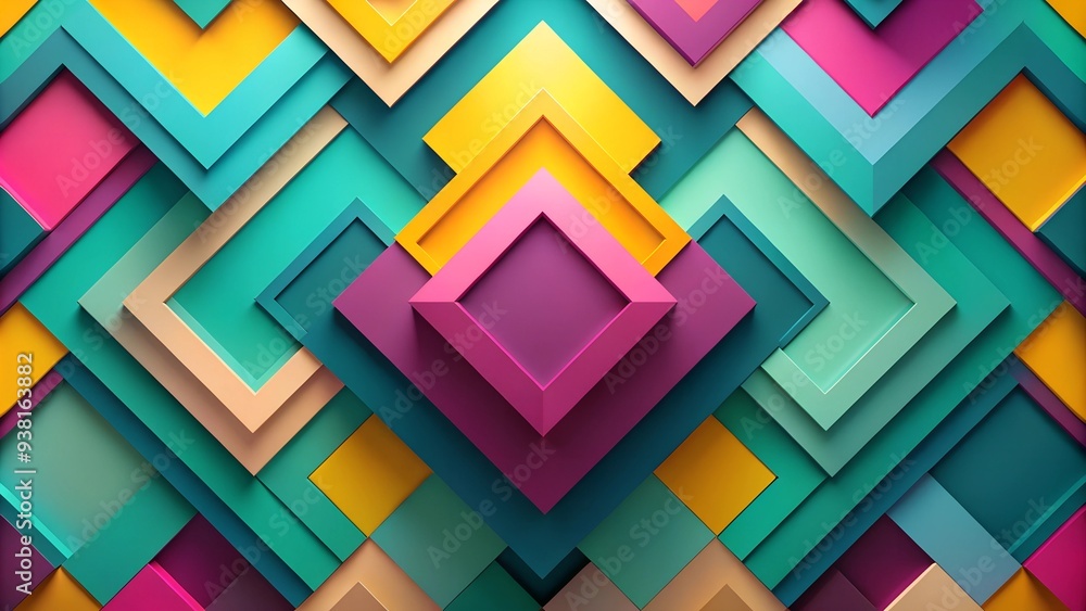 Poster abstract geometric pattern: vibrant and dynamic, this mesmerizing abstract pattern features a captiv