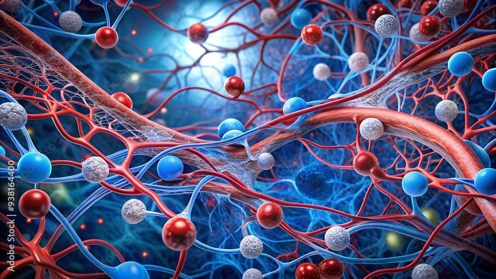 Poster intricate neural network: a mesmerizing digital illustration of a complex neural network, showcasing