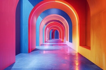 abstract neon background or product display podium with copy space