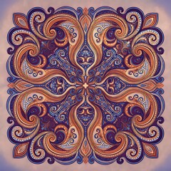 Classic Retro Paisley Design Illustration
