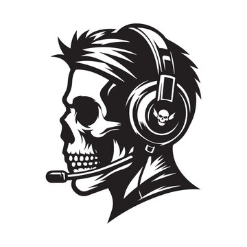 recommend clip art: Vintage style skull illustration