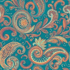 Detailed Vintage Paisley Art Illustration