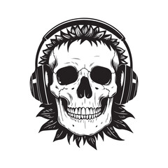 Vintage style skull illustration