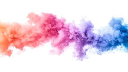 Fototapeta premium Smoke Bomb Explosion: A burst of colorful smoke from a smoke bomb, with plumes billowing out on a crisp white background. 
