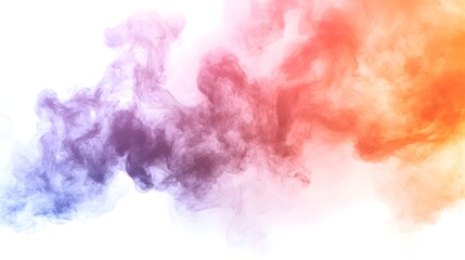 Smoke Bomb Explosion: A burst of colorful smoke from a smoke bomb, with plumes billowing out on a crisp white background.
